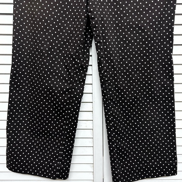Ann Taylor Women’s Size 6 Petite Cropped Choco Brown White Polkadot Pants Slacks - Picture 3 of 14